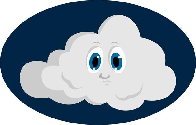 Happy cloud, illustration, vector on white background.