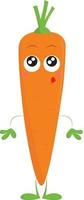 A carrot with rosy cheeks, vector or color illustration.