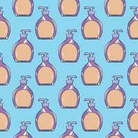 Bottle soap pattern, seamless pattern on blue background. vector
