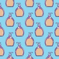 Bottle soap pattern, seamless pattern on blue background. vector