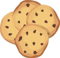 Chocolate chip cookies, illustration, vector on white background