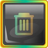 Delete grey square vector icon illustration with yellow and green details on white background