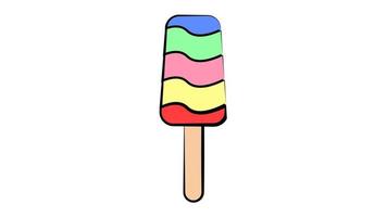 Bitten ice cream in stick melted flat style isolated icon vector