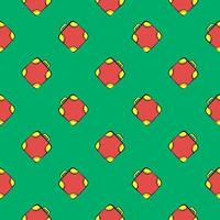 Red suitcase,seamless pattern on green background. vector