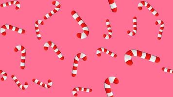 Christmas Candy Cane Round white and red sweet set. Seamless Pattern Decoration. Wrapping paper, textile template. Blue background vector