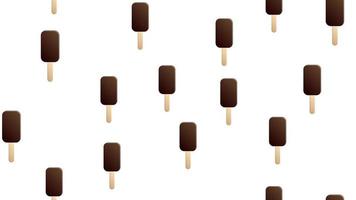 Chocolate coated ice cream seamless pattern. Ice lolly. Vector