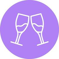 Wedding wine glasses, illustration, vector on a white background.
