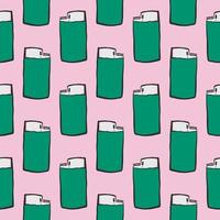 Green lighter, seamless pattern on pink background. vector