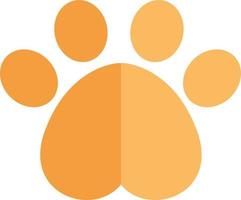 Yellow paw, illustration, vector, on a white background. vector