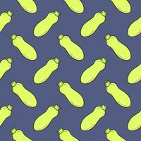 Delicious green zucchinni , seamless pattern on a blue background. vector