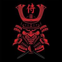 vector illustration of samurai head mascot