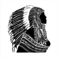 ilustración vectorial del personaje tribal indio de dibujos animados vector