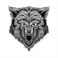 vector illustration of wolf head mascot