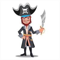 vector illustration of pirate cartoon character