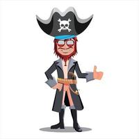 vector illustration of pirate cartoon character