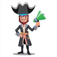 ilustración vectorial del personaje de dibujos animados pirata vector