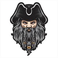 vector illustration of pirate head mascot