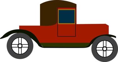 A retro car, vector or color illustration.