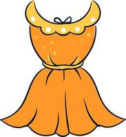 Orange dress, illustration, vector on white background