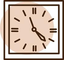 reloj de pared cuadrado, ilustración, vector, sobre un fondo blanco. vector