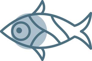 pequeño pez azul, ilustración, vector sobre fondo blanco.