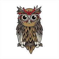 vector illustration of owl with wings
