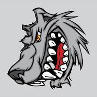 vector illustration of wolf head mascot