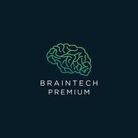 Brain Tech design icon logo template vector