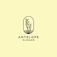 vector de icono de diseño de logotipo de antílope