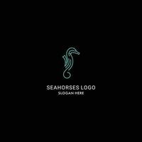 vector de diseño de icono de logotipo de caballitos de mar