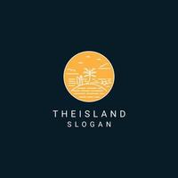 The island logo design icon template vector