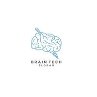 Brain  tech logo icon design template vector