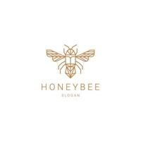 plantilla de icono de diseño de logotipo de abeja de miel vector
