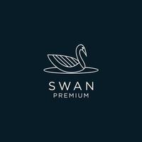 Swan design ico logo template vector