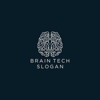 plantilla de logotipo de icono de diseño de tecnología cerebral vector