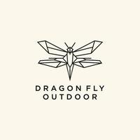 vector de icono de diseño de logotipo de mosca de dragón