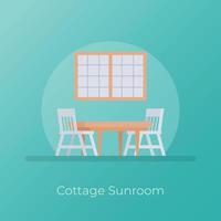 Trendy Cottage Sunroom vector