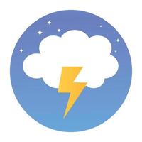 Trendy Thunder Cloud vector