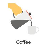 Trendy Pouring Coffee vector