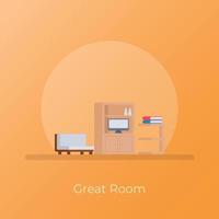 Trendy Great Room vector