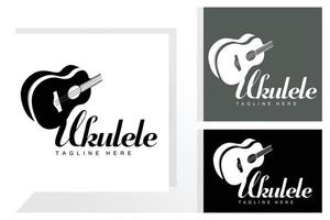 Minimalist Ukulele Music Logo Design, Ukulele Guitar Vector. Ukelele Logo Design vector