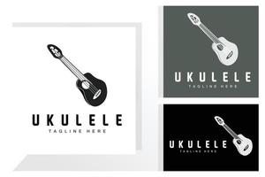 Minimalist Ukulele Music Logo Design, Ukulele Guitar Vector. Ukelele Logo Design vector