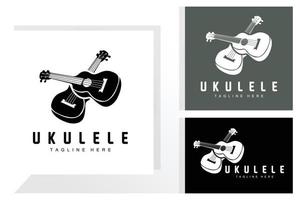 diseño de logotipo de música de ukelele minimalista, vector de guitarra de ukelele. diseño de logotipo de ukelele