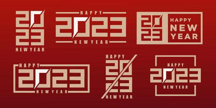 2023 Happy New Year logo text design. 2023 number design template collection . vector illustration.