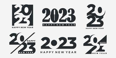 set of 2023 Happy New Year logo text design. 2023 number design template vector