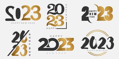 2023 Happy New Year logo text design. 2023 number design template collection . vector illustration.