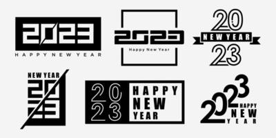 set of 2023 Happy New Year logo text design. 2023 number design template vector