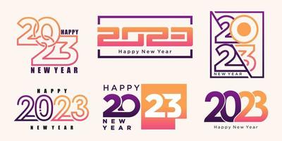 2023 Happy New Year logo text design. 2023 number design template collection . vector illustration.