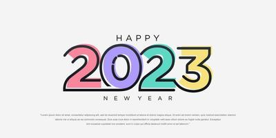 2023 Happy New Year logo text design. 2023 number design template. vector illustration.