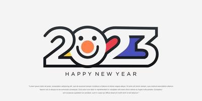 2023 Happy New Year logo text design. 2023 number design template. vector illustration.